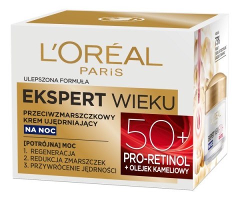 LOREAL Ekspert Wieku 50+ Przeciwzmarszczkowy Krem ujędrniający na noc 50 ml LOREAL Ekspert Wieku 50+ Przeciwzmarszczkowy Krem ujędrniający na noc 50 ml