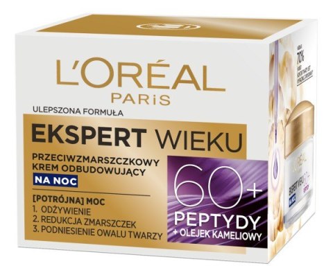 LOREAL Ekspert Wieku 60+ Przeciwzmarszczkowy Krem odbudowujący na noc 50 ml LOREAL Ekspert Wieku 60+ Przeciwzmarszczkowy Krem odbudowujący na noc 50 ml