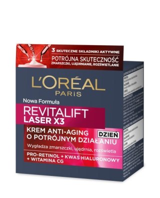 LOREAL Revitalift Laser x3 Krem anti-aging o potrójnym działaniu na dzień 50 ml