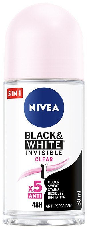 NIVEA Antyperspirant damski w kulce Black & White Invisible Clear 50 ml