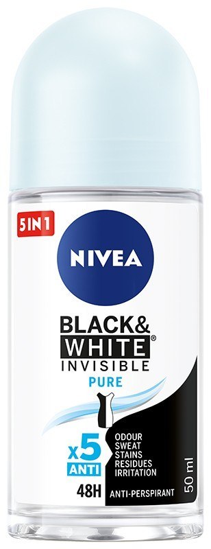 NIVEA Antyperspirant damski w kulce Black & White Invisible Pure 50 ml