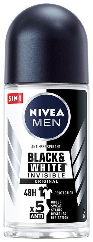 NIVEA MEN Antyperspirant w kulce Black & White Invisible Original 50 ml