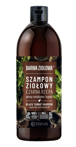 BARWA Ziołowa Szampon do włosów Czarna Rzepa - włosy osłabione i z łupieżem 480ml