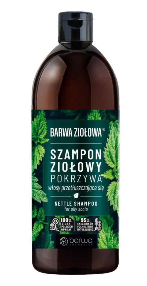 BARWA Ziołowa Szampon do włosów Pokrzywowy - włosy przetłuszczające się 480ml