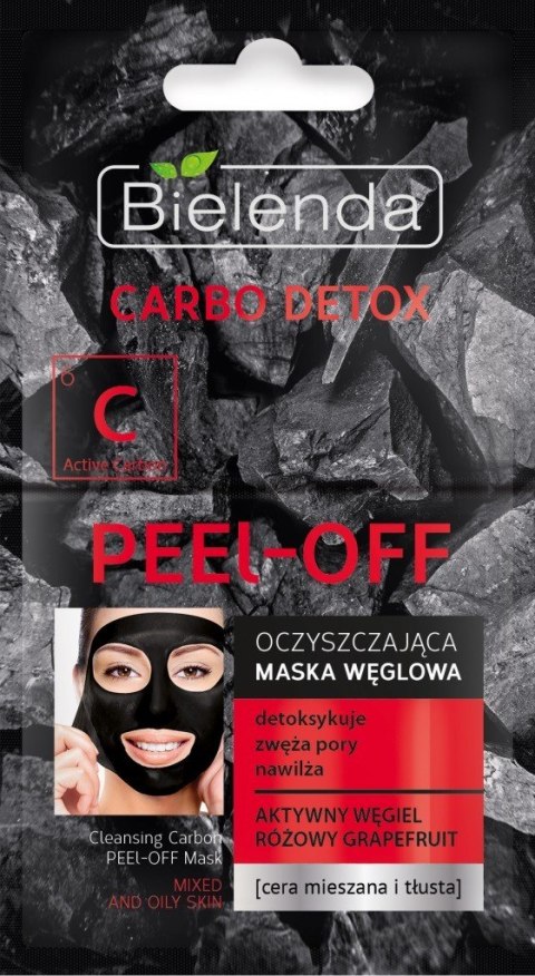 Bielenda Carbo Detox Czarny Węgiel Maska oczyszczająca peel-off 2x6g