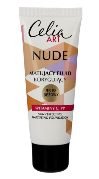 Celia Art Nude Matujący Fluid korygujący nr 03 beżowy 30ml