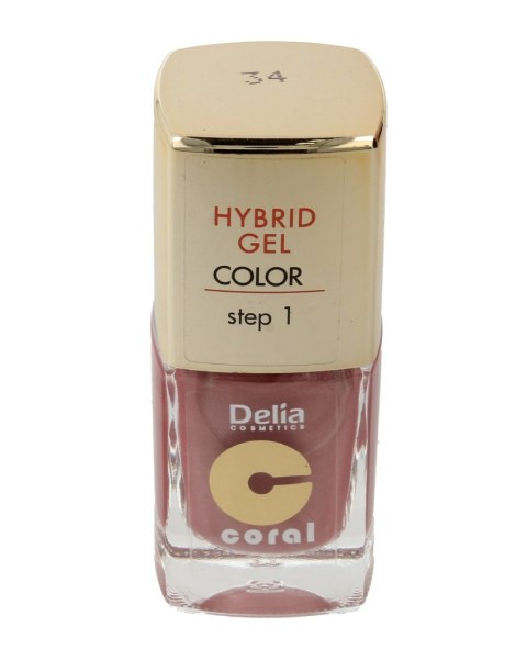 Delia Cosmetics Coral Hybrid Gel Emalia do paznokci nr 34 cielisty perłowy 11ml Delia Cosmetics Coral Hybrid Gel Emalia do paznokci nr 34 cielisty perłowy 11ml