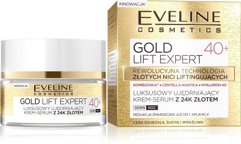 EVELINE Gold Lift Expert 40+ Luksusowy ujędrniający krem-serum z 24k złotem dzień/noc 50 ml EVELINE Gold Lift Expert 40+ Luksusowy ujędrniający krem-serum z 24k złotem dzień/noc 50 ml