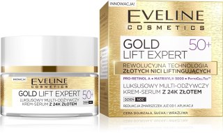 EVELINE Gold Lift Expert 50+ Luksusowy multi-odżywczy krem-serum z 24k złotem dzień/noc 50 ml