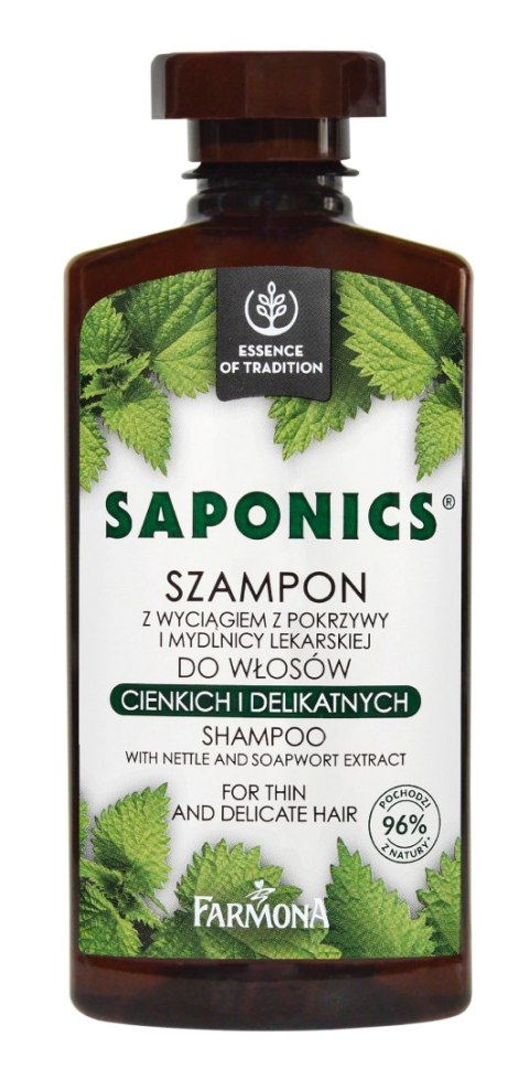 FARMONA Saponics Szampon z wyciągiem z pokrzywy do włosów cienkich i delikatnych 330 ml