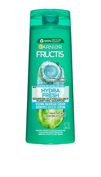 GARNIER Fructis Hydra Fresh Szampon do włosów przetłuszczających się z suchymi końcówkami 400 ml