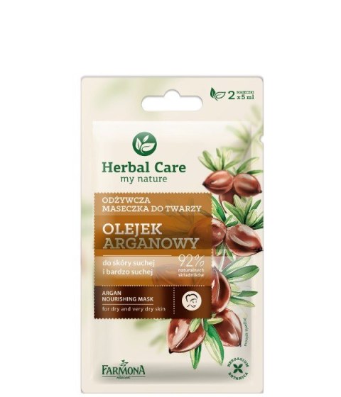 HERBAL CARE Maseczka odżywcza do twarzy Olejek Arganowy 2 x 5 g