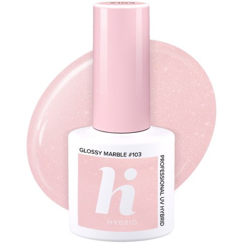 HI HYBRID Lakier hybrydowy Party #103 Glossy Marble 5 ml HI HYBRID Lakier hybrydowy Party #103 Glossy Marble 5 ml