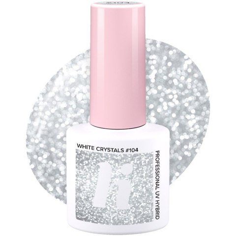HI HYBRID Lakier hybrydowy Party #104 White Crystals 5 ml HI HYBRID Lakier hybrydowy Party #104 White Crystals 5 ml