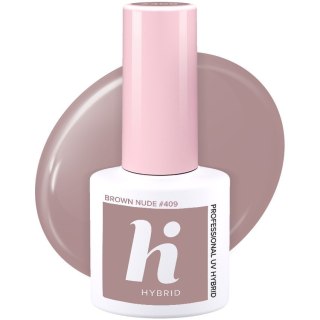 HI HYBRID Lakier hybrydowy Travel #409 Brown Nude 5ml
