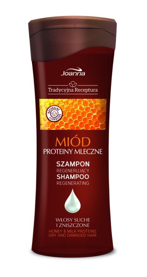 JOANNA Tradycyjna Receptura Szampon regenerujący - Miód i proteiny mleczne 300 ml JOANNA Tradycyjna Receptura Szampon regenerujący - Miód i proteiny mleczne 300 ml