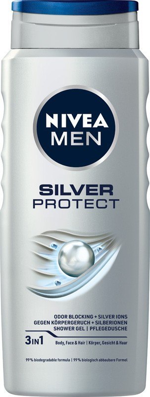 NIVEA MEN Żel pod prysznic 3w1 Silver Protect 500 ml