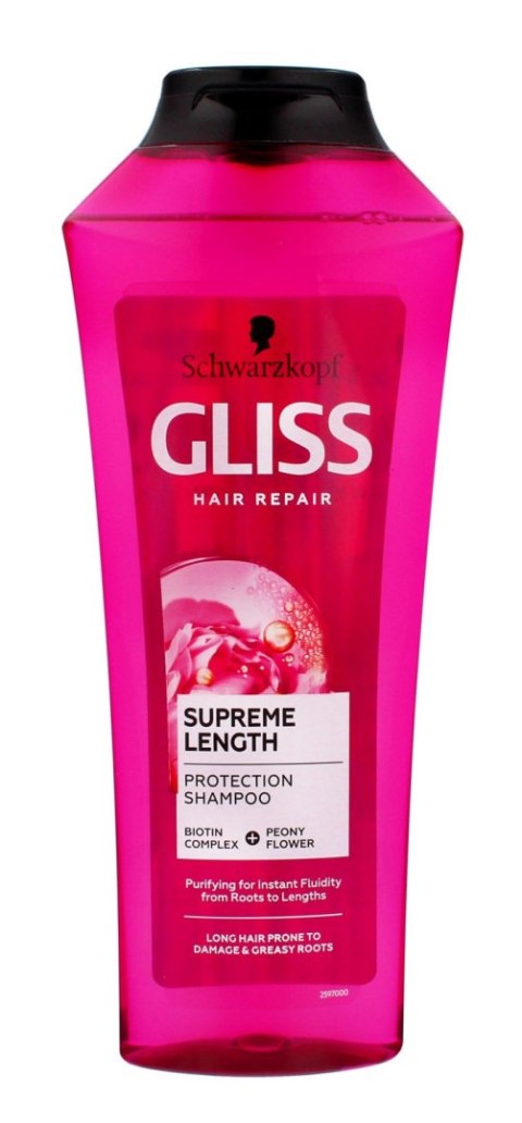 Schwarzkopf Gliss Kur Supreme Length Szampon do włosów oczyszczający 400ml