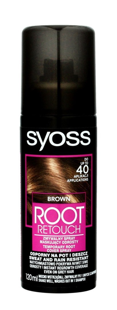 Syoss Root Retoucher Spray maskujący odrosty - Brąz 120ml Syoss Root Retoucher Spray maskujący odrosty - Brąz 120ml