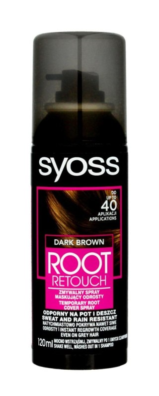 Syoss Root Retoucher Spray maskujący odrosty - Ciemny Brąz 120ml