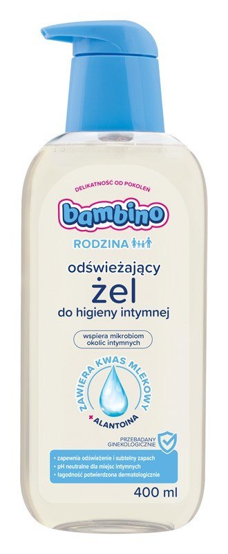 BAMBINO Rodzina Odświeżający żel do higieny intymnej z alantoiną 400 ml BAMBINO Rodzina Odświeżający żel do higieny intymnej z alantoiną 400 ml