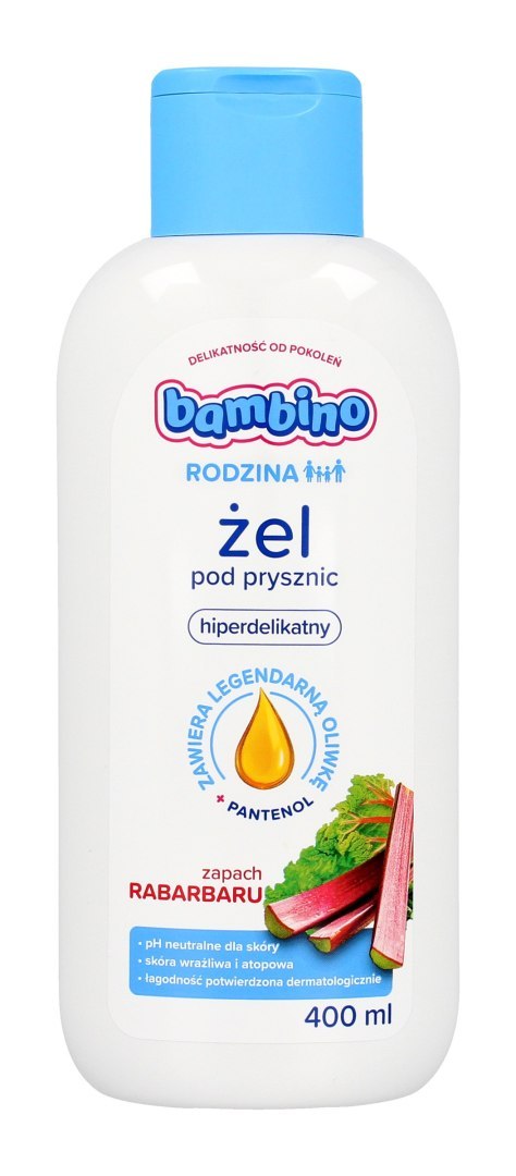 BAMBINO Rodzina Żel pod prysznic hiperdelikatny o zapachu rabarbaru 400 ml BAMBINO Rodzina Żel pod prysznic hiperdelikatny o zapachu rabarbaru 400 ml