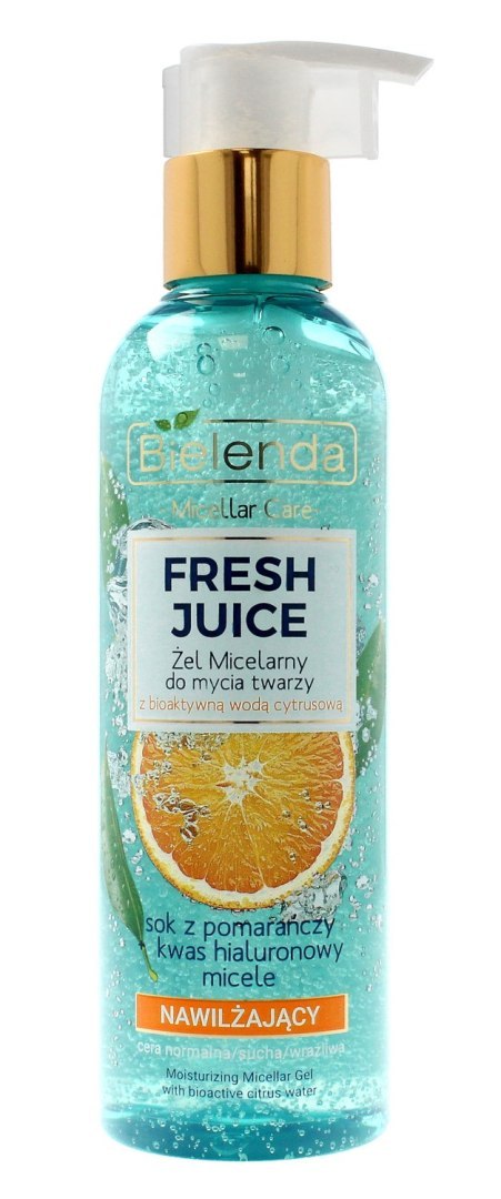 Bielenda Fresh Juice Żel micelarny nawilżający z wodą cytrusową Pomarańcza 190g Bielenda Fresh Juice Żel micelarny nawilżający z wodą cytrusową Pomarańcza 190g