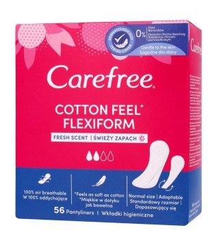 Carefree Cotton Flexiform Wkładki higieniczne Fresh Scent - świeży zapach 1op.-56szt