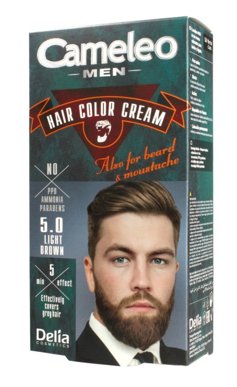DELIA COSMETICS CAMELEO MEN Krem koloryzujący do włosów, brody i wąsów 5.0 Light Brown 30ml DELIA COSMETICS CAMELEO MEN Krem koloryzujący do włosów, brody i wąsów 5.0 Light Brown 30ml