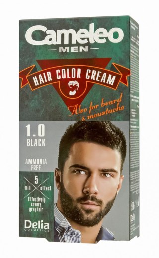 DELIA COSMETICS CAMELEO MEN Krem koloryzujący do włosów i brody 1.0 czarny 30ml
