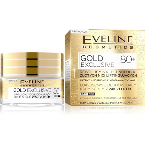EVELINE Gold Lift Expert 80+ Luksusowy odbudowujący krem-serum z 24k złotem dzień/noc 50 ml EVELINE Gold Lift Expert 80+ Luksusowy odbudowujący krem-serum z 24k złotem dzień/noc 50 ml