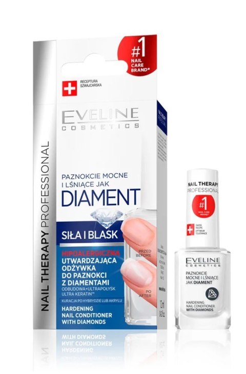 EVELINE Nail Therapy Professional Odżywka utwardzająca z diamentami 12 ml EVELINE Nail Therapy Professional Odżywka utwardzająca z diamentami 12 ml