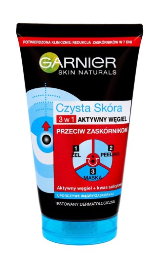 GARNIER Skin Naturals Czysta Skóra Aktywny Węgiel Żel 3w1 150 ml