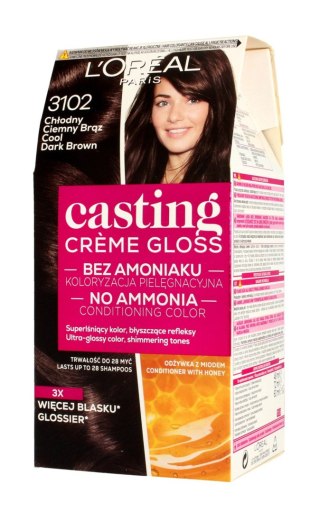 LOREAL Casting Creme Gloss Krem koloryzujący nr 3102 Chłodny Ciemny Brąz 1op.