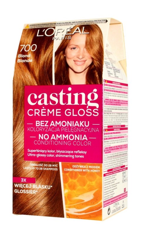 LOREAL Casting Creme Gloss Krem koloryzujący nr 700 Blond 1op. LOREAL Casting Creme Gloss Krem koloryzujący nr 700 Blond 1op.