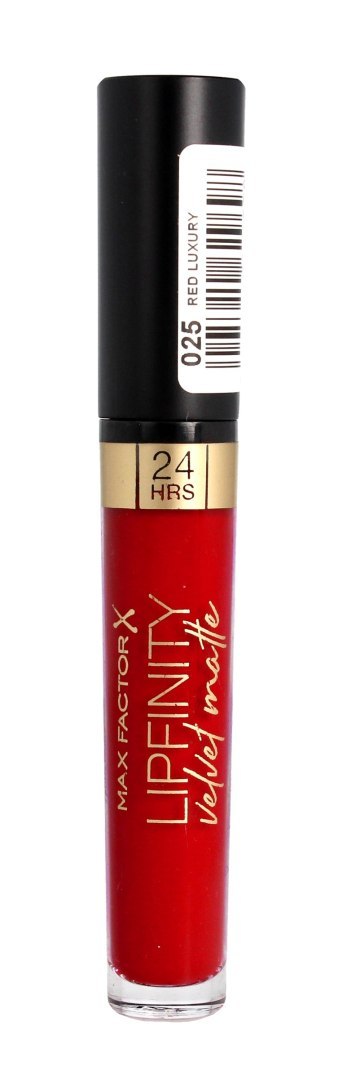 Max Factor Lipfinity Velvet Matte Pomadka do ust w płynie nr 025 Red Luxury 3.5g Max Factor Lipfinity Velvet Matte Pomadka do ust w płynie nr 025 Red Luxury 3.5g