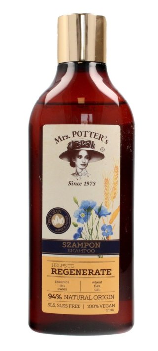 Mrs Potters Triple Grain Szampon do włosów zniszczonych Regenerate 390ml