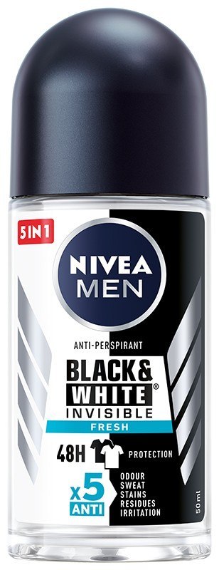 NIVEA MEN Antyperspirant w kulce Black & White Invisible Fresh 50 ml