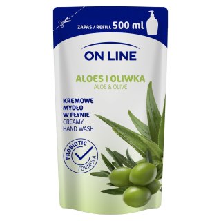 On Line Mydło kremowe w płynie Aloes i Oliwka - uzupełnienie 500ml