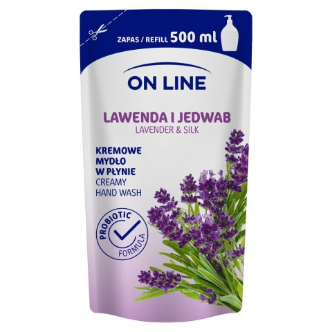 On Line Mydło kremowe w płynie Lawenda i Jedwab - uzupełnienie 500ml