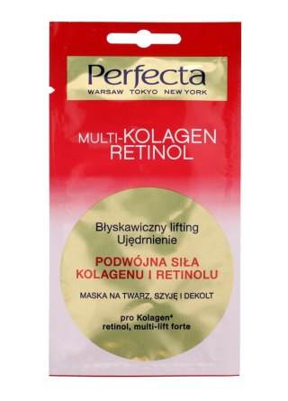 PERFECTA Multi-Kolagen Retinol Maska na twarz, szyję i dekolt - błyskawiczny lifting i ujędrnienie 8ml