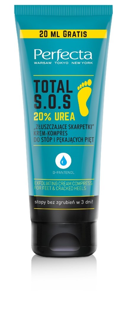 PERFECTA Total S.O.S. Krem-kompres do stóp i pękających pięt - Złuszczające Skarpetki 20% Urea 120 ml PERFECTA Total S.O.S. Krem-kompres do stóp i pękających pięt - Złuszczające Skarpetki 20% Urea 120 ml