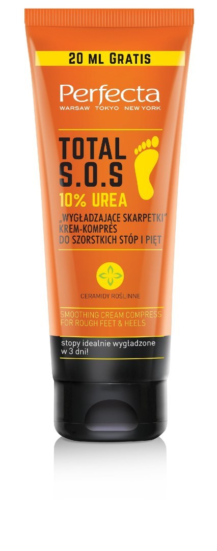 PERFECTA Total S.O.S. Krem-kompres do szorstkich stóp i pięt - Wygładzające Skarpetki 10% Urea 120 ml