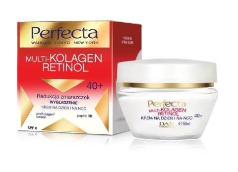 Perfecta Multi-Kolagen Retinol 40+ Krem redukujący zmarszczki wygładzający na dzień i noc 50ml