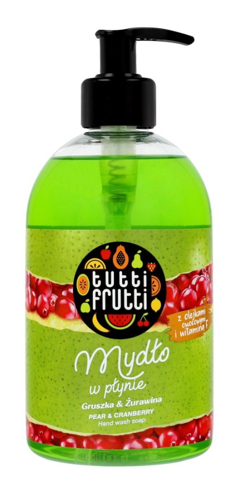 TUTTI FRUTTI Gruszka & Żurawina Mydło w płynie z olejkami owocowymi i witaminą F 500 ml TUTTI FRUTTI Gruszka & Żurawina Mydło w płynie z olejkami owocowymi i witaminą F 500 ml