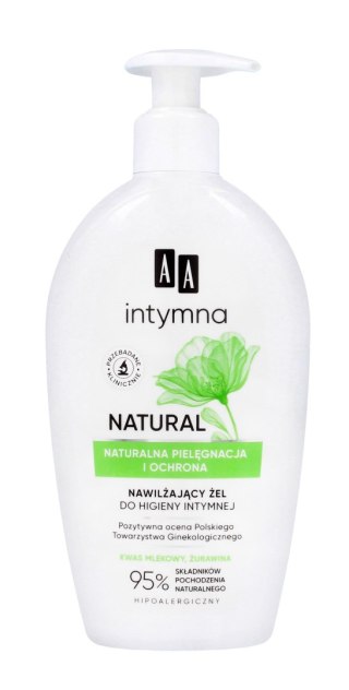 AA Intymna Natural 95% Nawilżający Żel do higieny intymnej 300ml