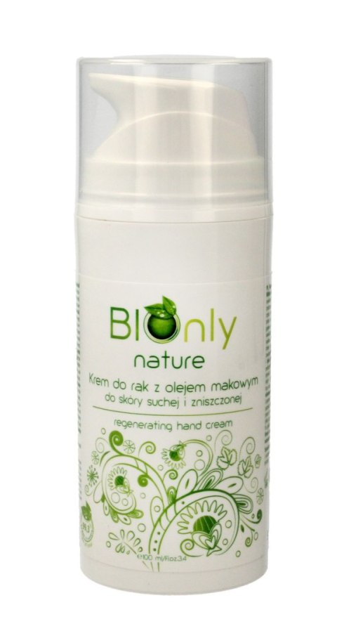BIOnly Nature Krem do rąk regenerujący z olejem makowym 100ml BIOnly Nature Krem do rąk regenerujący z olejem makowym 100ml