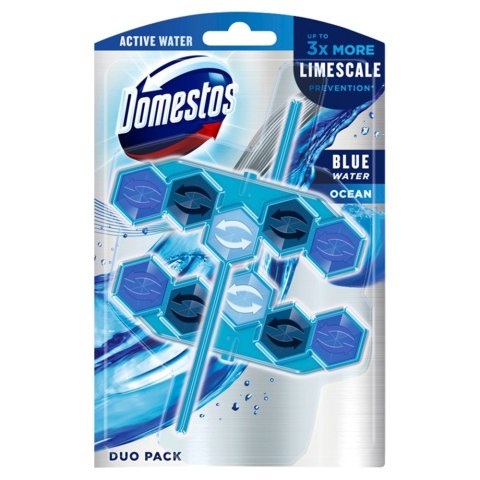 DOMESTOS Power 5 Ocean Duo Kostka zapachowa do WC z koszykiem Active Blue Water 1 op. - 2 x 55 g