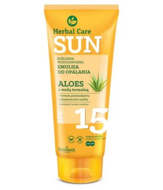 HERBAL CARE Sun Emulsja do opalania wodoodporna SPF 15 Aloes z wodą termalną 150 ml