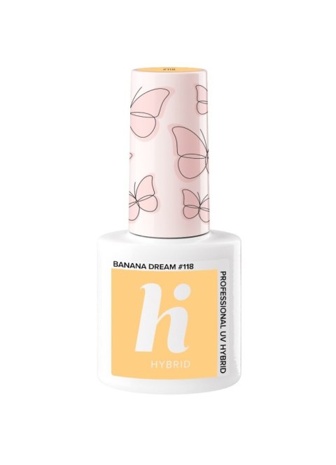 HI HYBRID Lakier hybrydowy Butterfly #118 Banana Dream 5 ml HI HYBRID Lakier hybrydowy Butterfly #118 Banana Dream 5 ml
